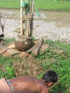 Gagan's new tube-well irrigation system allows him to grow crops during the dry months. (Photo: Sam Mohanty)