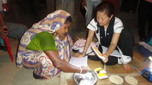 Kamala Gurung (right) solicits women's views ad preferences with respect to rice grain quality. (Photo: Kamala Gurung)