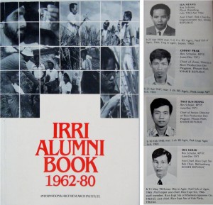 IRRI Alumni book (1962-80) with Cambodian trainees prior to the killing fields. (Photo: Gene Hettel)