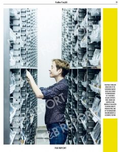 Dr. Hay checks seed packets at the International Rice Genebank. (Photo by RG Medestomas courtesy of F&B Report Magazine)