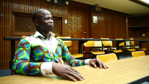 AMANI KOUASSI, a student from Côte d'Ivoire, is looking forward to returning to his country and sharing the knowledge he has learned at IRRI. (Photo by Isagani)