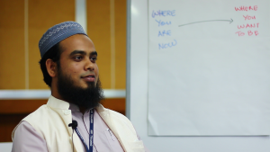 MOHAMMAD CHHIDDIKUR Rahman, a PhD scholar from Bangladesh, says his interaction with IRRI scientists is helping him become a stronger researcher in his field. (Photo by Isagani Serrano, IRRI)