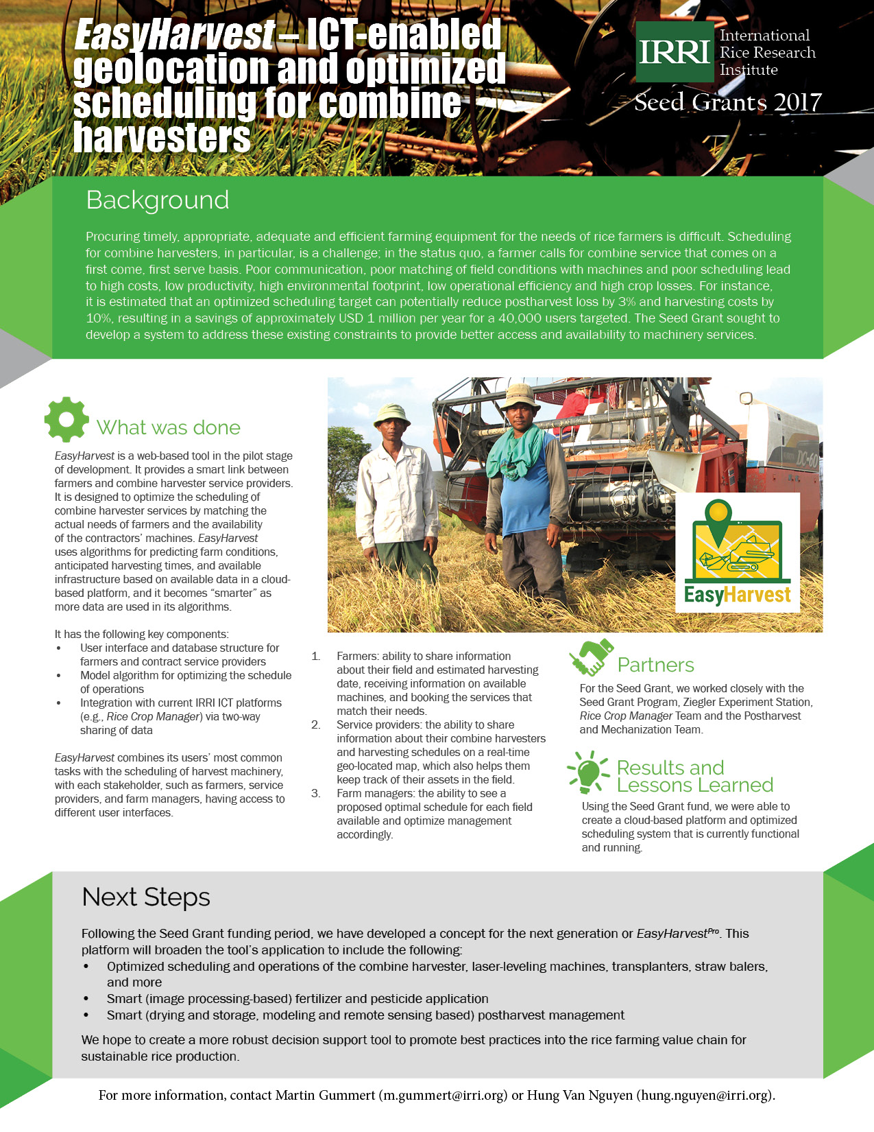 EasyHarvest – ICT-enabled geolocation and optimized scheduling for combine harvesters (Click to enlarge.)