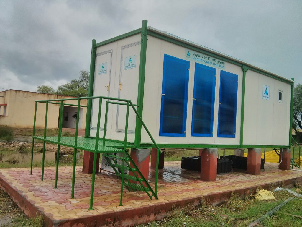 Ayurvet Pro Green hydroponics paddy nursery (Photo: Ayurvet Research Foundation)